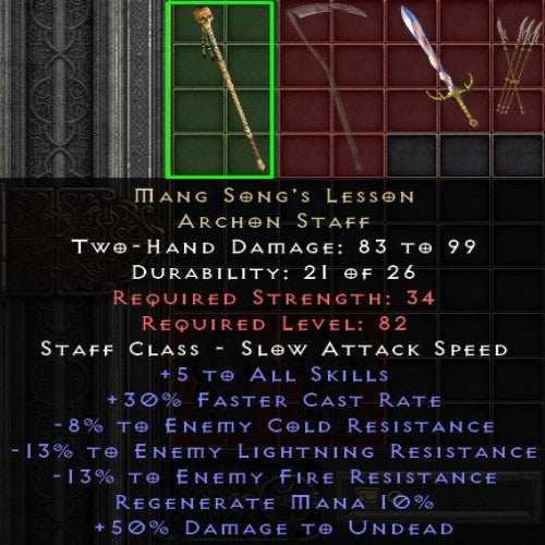 Buy D2R Mang Song's Lesson Diablo 2 Resurrected (D2R) Item Shop D2RGEAR