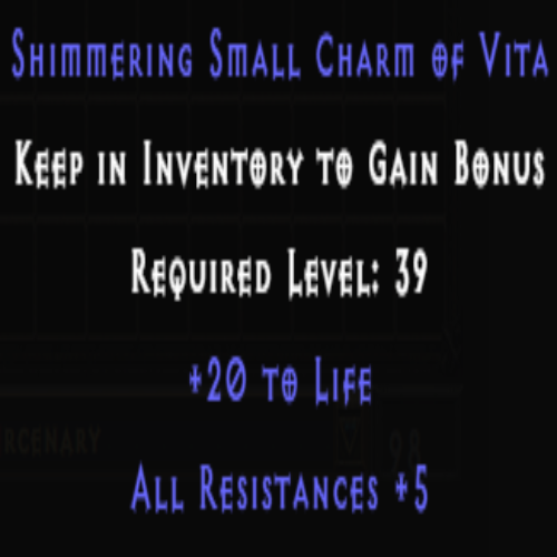 Serpent's Small Charm of Vita +20 Life +5 All Resistances