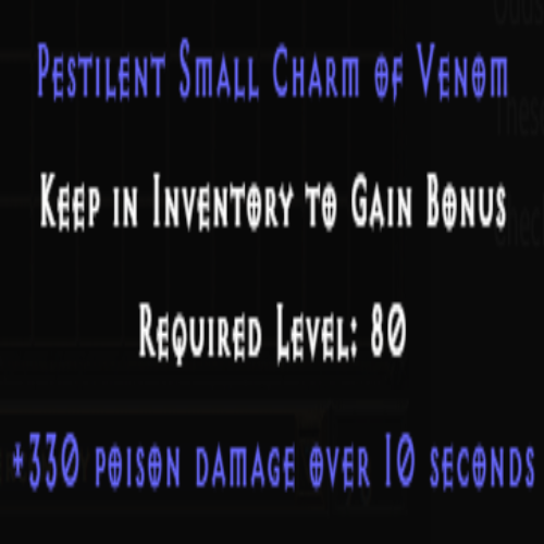 Pestilent Small Charm of Venom +330 Poison Damage