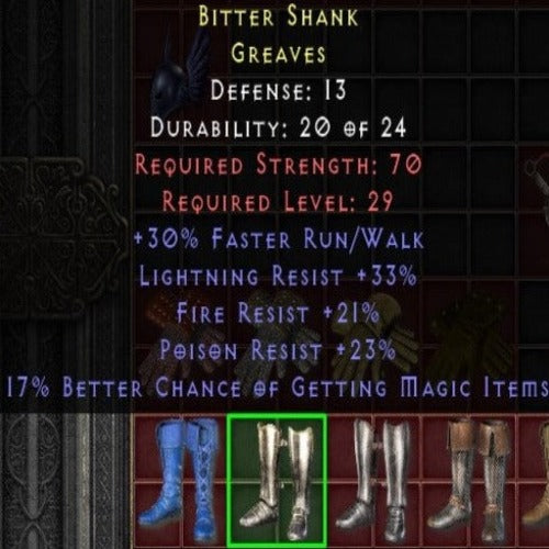 Bitter Shank 30 FRW 33 LR 21 FR 23 PR 17 MF LVL 29