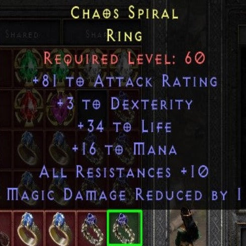 Chaos Spiral 81 AR 3 DEX 34 LIFE 16 MANA 10 ALL RES MDRby1