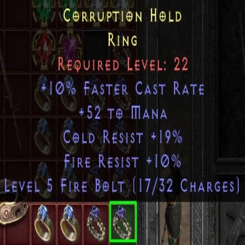 Corruption Hold 10 FCR 52 MANA 19 CR 10 FR LVL 22