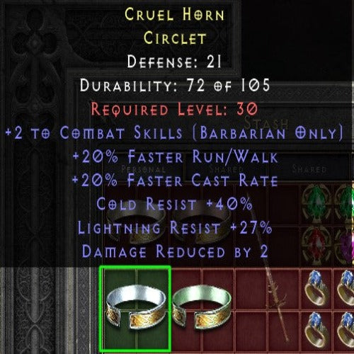 Cruel Horn 2 CS 20 FRW 20 FCR 40 CR 27 LR DRby2 LVL 30