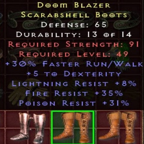 Doom Blazer 30 FRW 5 DEX 8 LR 35 FR 31 PR LVL 49