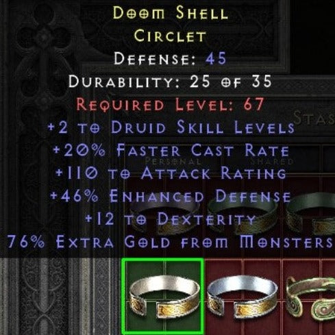 Doom Shell 2 DS 20 FCR 12 DEX 76 GF