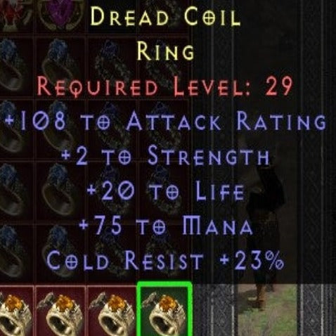 Dread Coil 108 AR 2 STR 20 LIFE 75 MANA 23 CR LVL 29