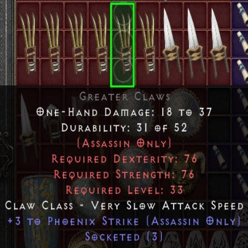 Greater Claws 3os +3 PHOENIX STRIKE