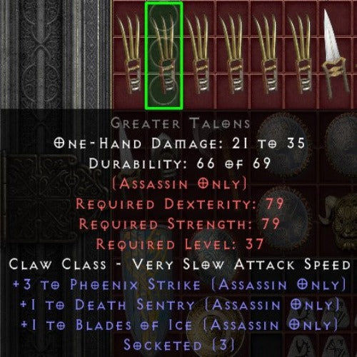 Greater Talons 3os +3 PHOENIX STRIKE +1 BLADES OF ICE +1 DEATH SENTRY