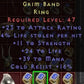 Grim Band 23 AR 4 LS 11 STR 24 LIFE 39 MANA 16 CR LVL 47