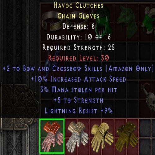 Havoc Clutches 20 J&C SKILLS 10 IAS 3 MS 5 STR 9 LR LVL 30