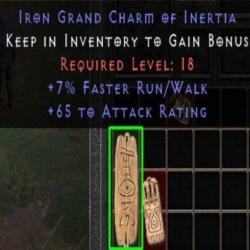 Buy D2R Iron Grand Charm of Inertia 7 FRW 65 AR 18 LVL REQ | Diablo 2 ...
