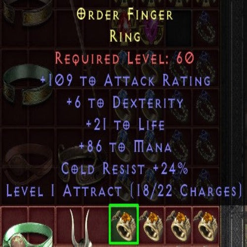 Order Finger 109 AR 6 DEX 21 LIFE 86 MANA 24 CR