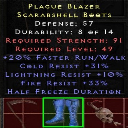 Plague Blazer 20 FRW 31 CR 10 LR 33 FR HALF FREEZE DURATION LVL 49