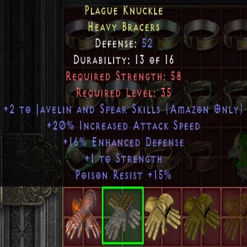 Plague Knuckle 2 J&S SKILLS 1 STR 15 PR LVL 35