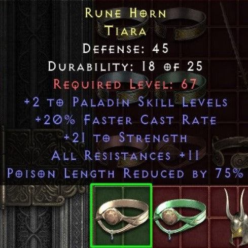 Rune Horn 2 PS 20 FCR 21 STR 11 ALL RES PLRby75