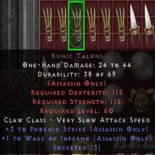 Runic Talons 3os +3 PHOENIX STRIKE +1 WAKE OF INFERNO