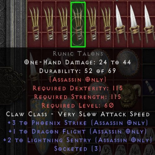 Runic Talons 3os +3 PHOENIX STRIKE +2 LIGHTNING SENTRY +1 DRAGON FLIGHT