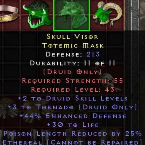 Skull Visor 2 2 DS 3 TORNADO 30 LIFE PLRby25 ETHEREAL LVL 43