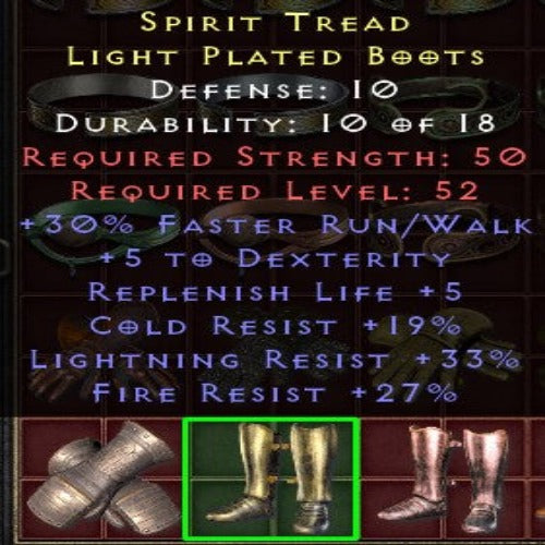 Spirit Tread 30 FRW 5 DEX 5 LREP 19 CR 33 LR 27 FR