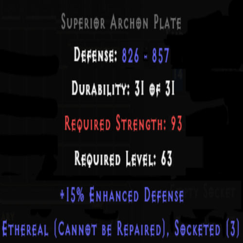 Archon Plate Ethereal 15% ED 3 Sockets