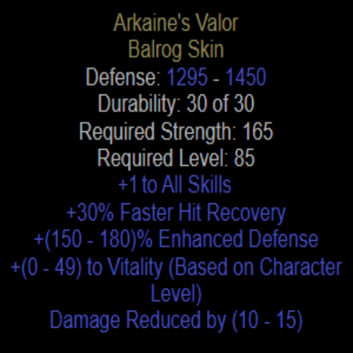 Buy D2R Arkaine's Valor +1 All Skills Diablo 2 Resurrected (D2R) Item