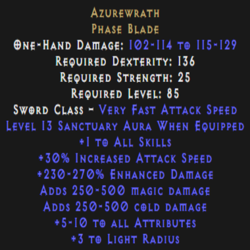 Azurewrath 13 Sanctuary Aura