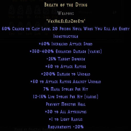 Buy D2R Breath of the Dying Rune Pack Diablo 2