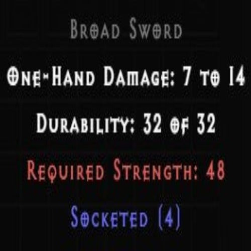 Broad Sword 4 Sockets