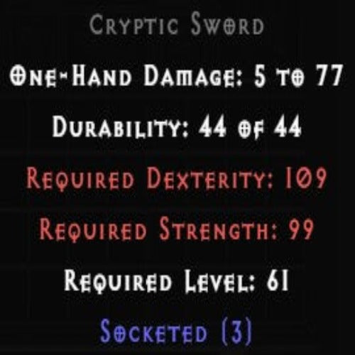 Cryptic Sword 3 Sockets