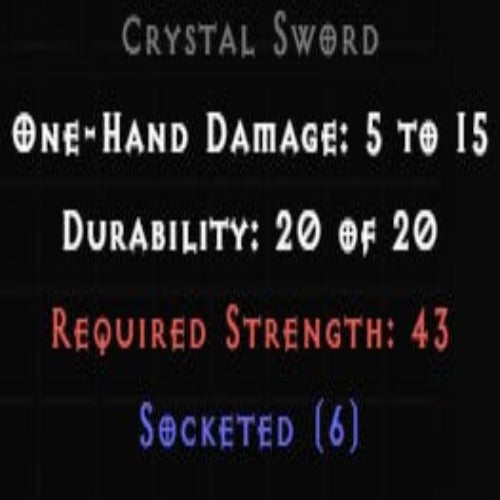 Crystal Sword 6 Sockets