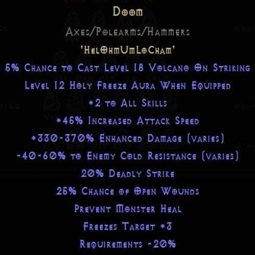Buy D2R Doom Rune Pack | Diablo 2 Resurrected (D2R) Item Shop - D2RGEAR