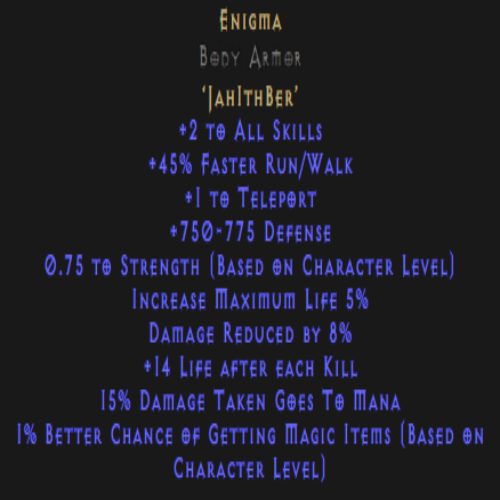 Engima Runes Enigma Runeword D2 _ Diablo 2 Enigma Strength – LMXF