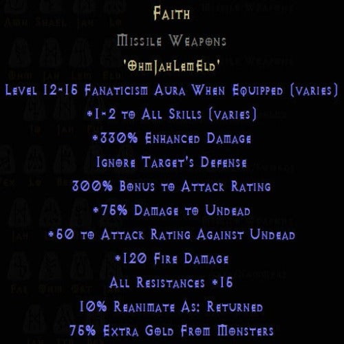 Buy D2R Faith Rune Pack | Diablo 2 Resurrected (D2R) Item Shop - D2RGEAR
