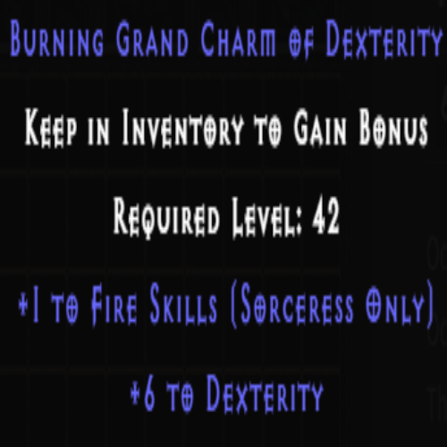 Sorceress Fire Skiller +6 Dexterity