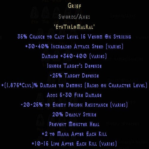 Buy D2R Grief Rune Pack | Diablo 2 Resurrected (D2R) Item Shop - D2RGEAR