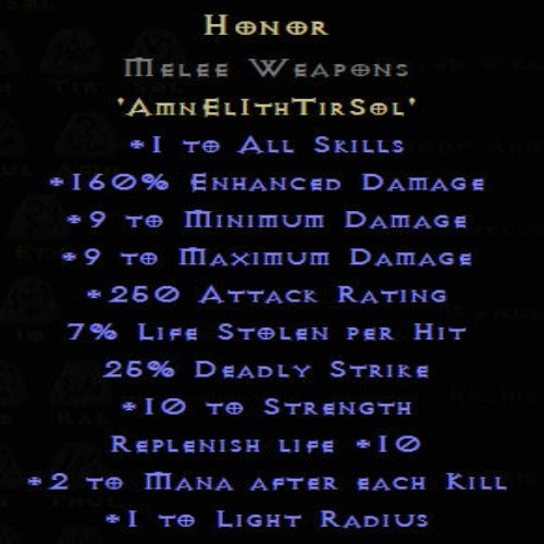 Buy D2R Honor Rune Pack | Diablo 2 Resurrected (D2R) Item Shop - D2RGEAR
