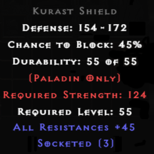 Kurast Shield 3 Sockets 45 All Res