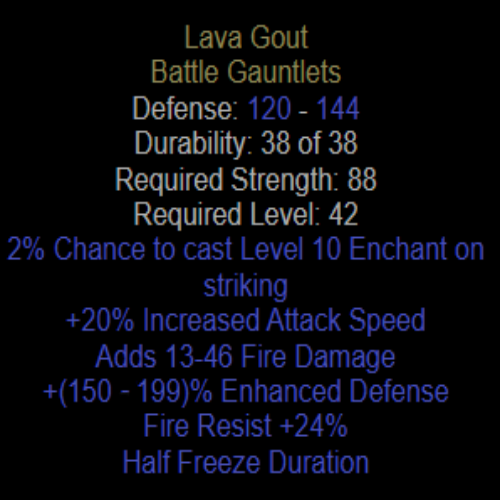 Lava Gout 150-199% Enhanced Defense