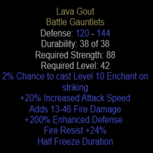Lava Gout 200% Enhanced Defense
