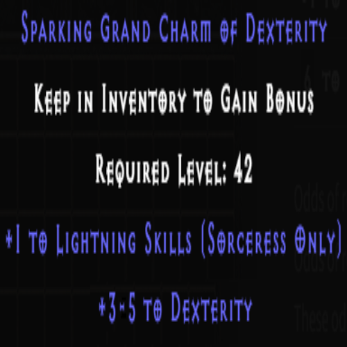 Sorceress Light Skiller +3-5 Dexterity