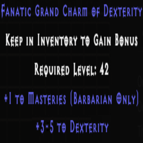 Barbarian Masteries Skiller +3-5 Dexterity