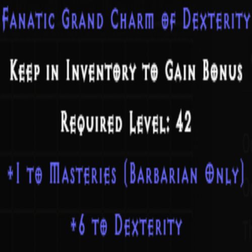 Barbarian Masteries Skiller +6 Dexterity