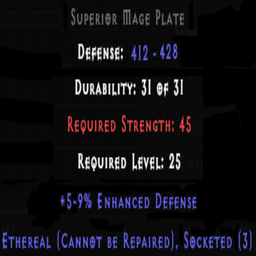 Mage Plate Ethereal 5-9% ED 3 Sockets