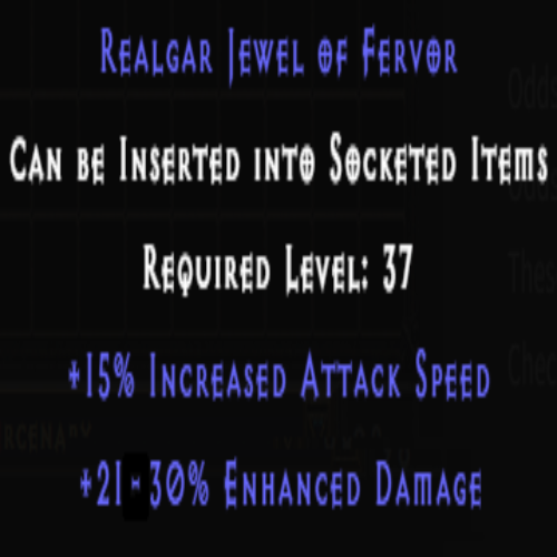 Realgar Jewel of Fervor 15 IAS 21-30% Enhanced Damage