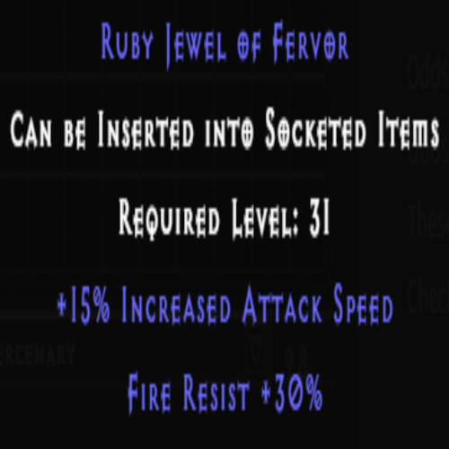 Ruby Jewel of Fervor 15 IAS 30% Fire Resist