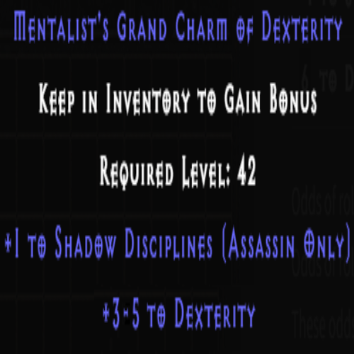 Assassin Shadow Disciplines Skiller +3-5 Dexterity