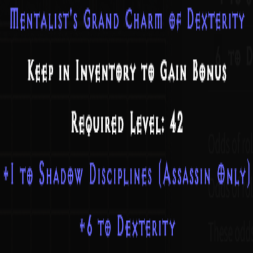 Assassin Shadow Disciplines Skiller +6 Dexterity