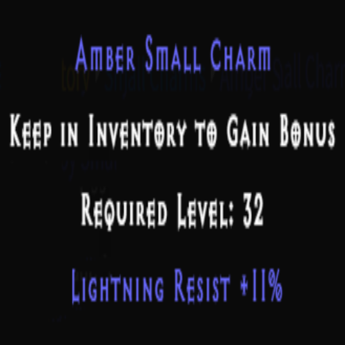 Amber Small Charm Lightning Resist +11% Quantity: 10
