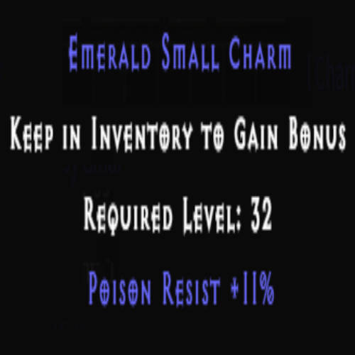 Emerald Small Charm Poison Resist +11% (Quantity: 10)