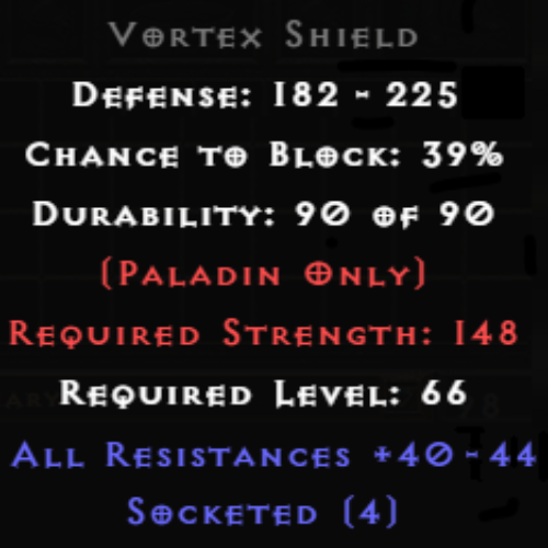 Vortex Shield Ethereal 4 Sockets 40-44 All Res